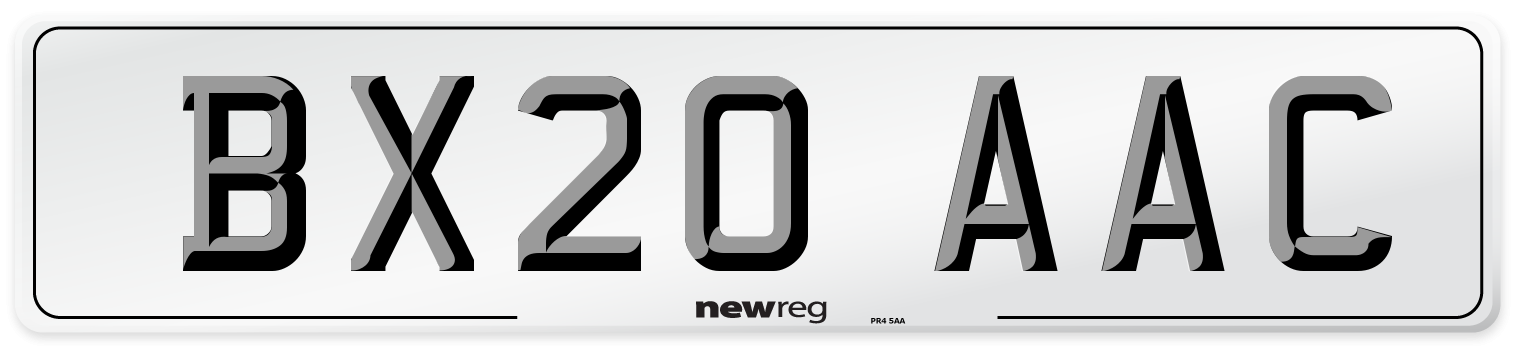 BX20 AAC Number Plate from New Reg